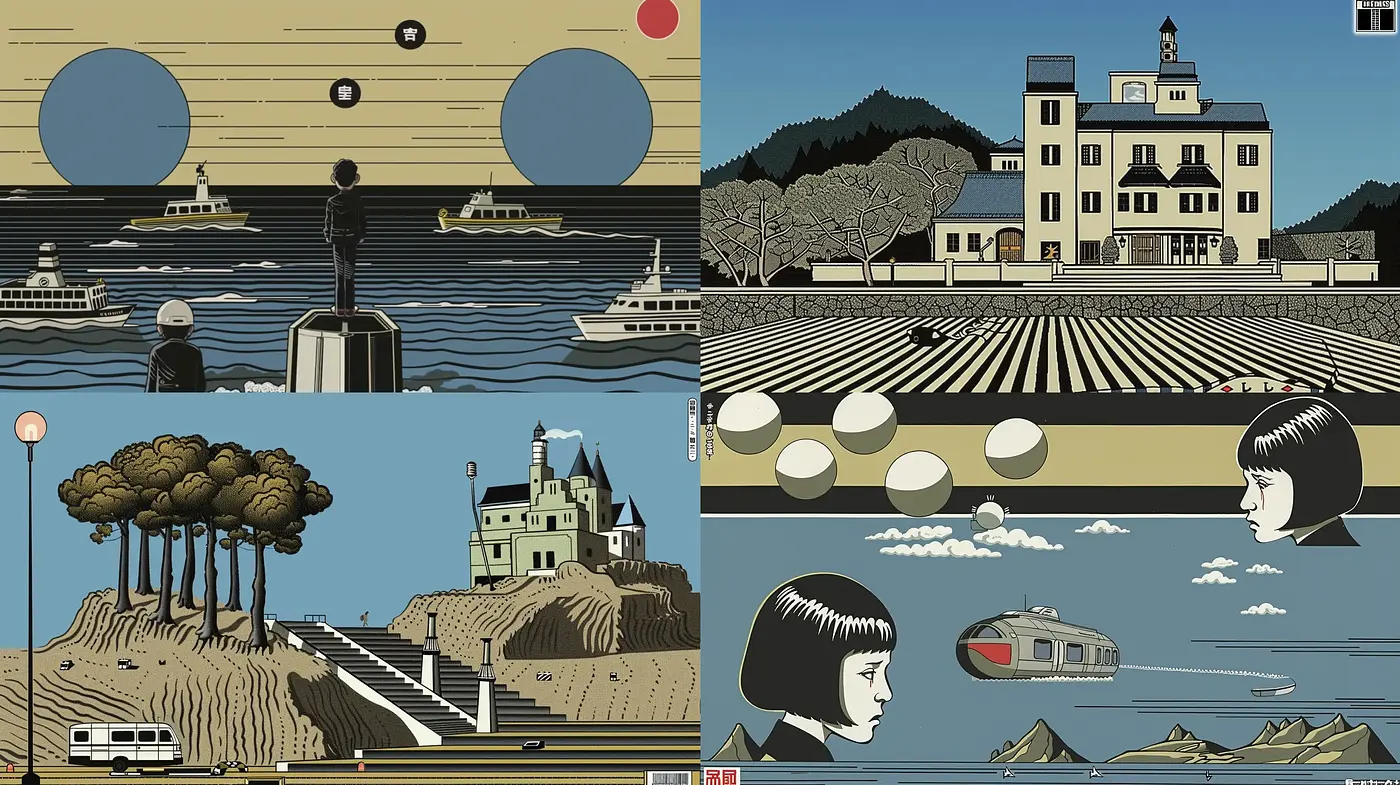Harmonious Retrofuturism with a Nautical Essence - Midjourney sref style