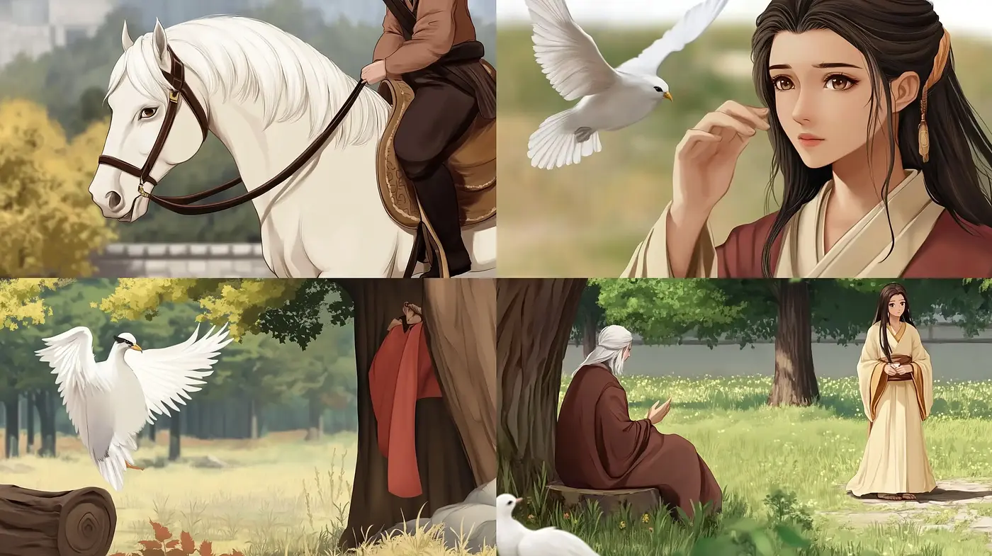 Serene Elegance in a Subdued Natural Palette: Harmonious Blends of Anime Artistry and Pastoral Imagery - Midjourney sref style