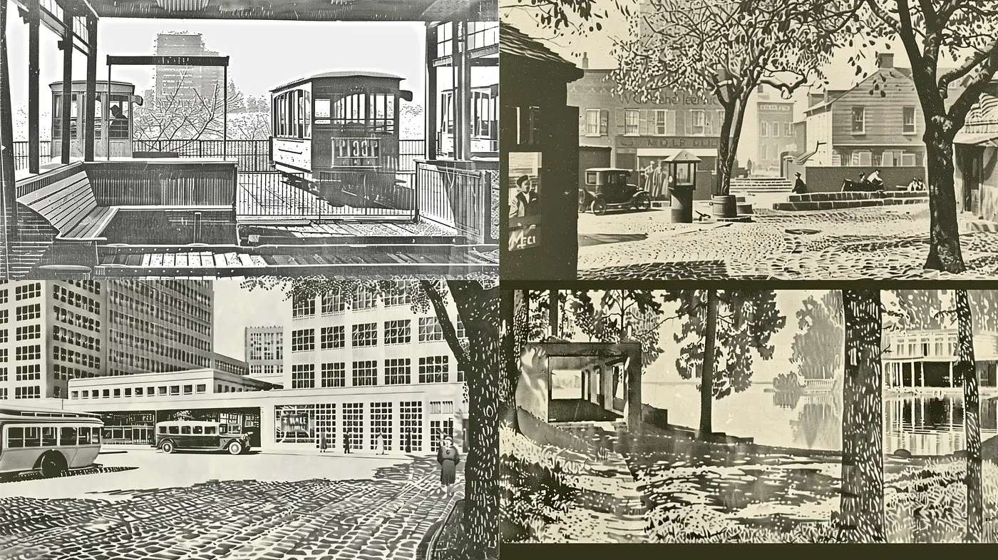 Monochromatic Etching-Inspired Urban Landscapes - Midjourney sref style