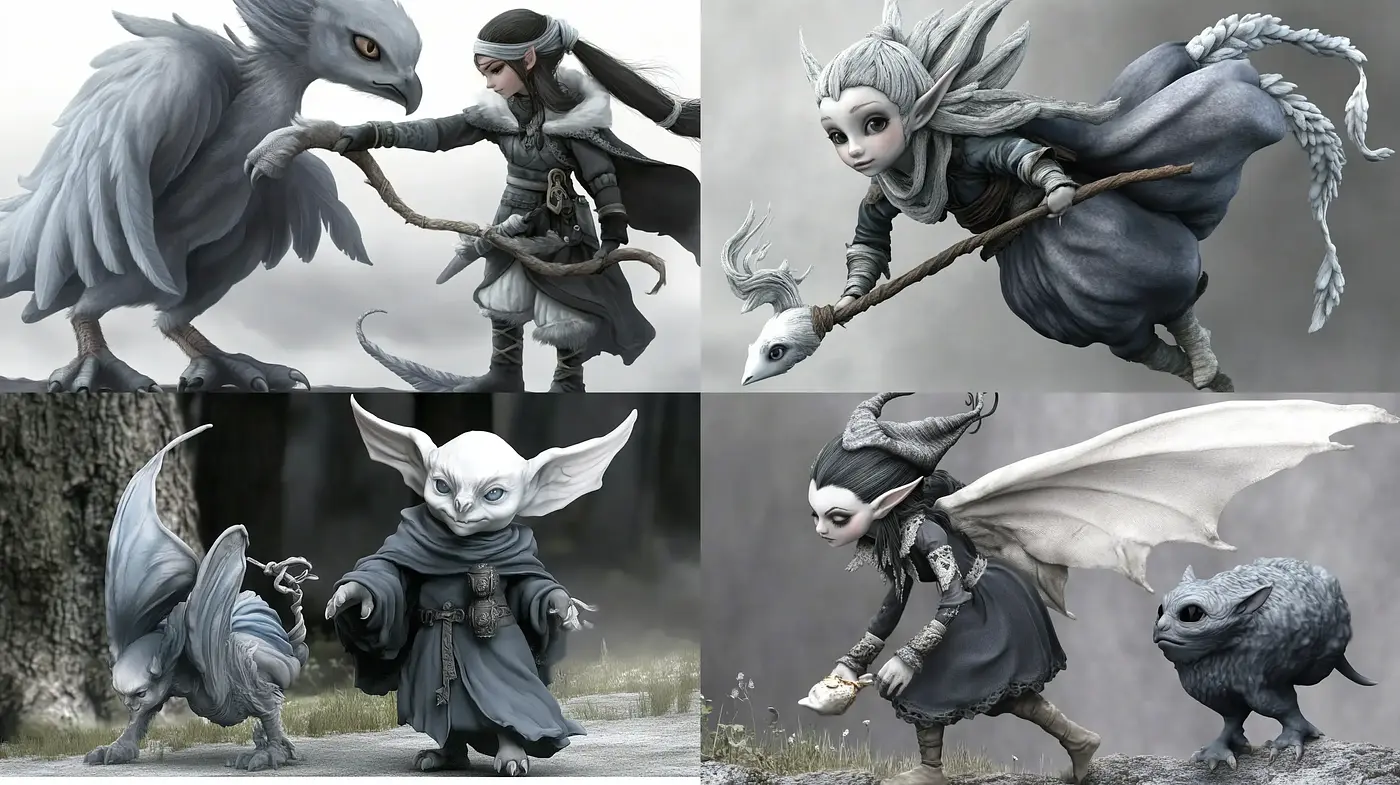 Monochromatic Fantasy Visions with a Surreal Ethereal Essence - Midjourney sref style