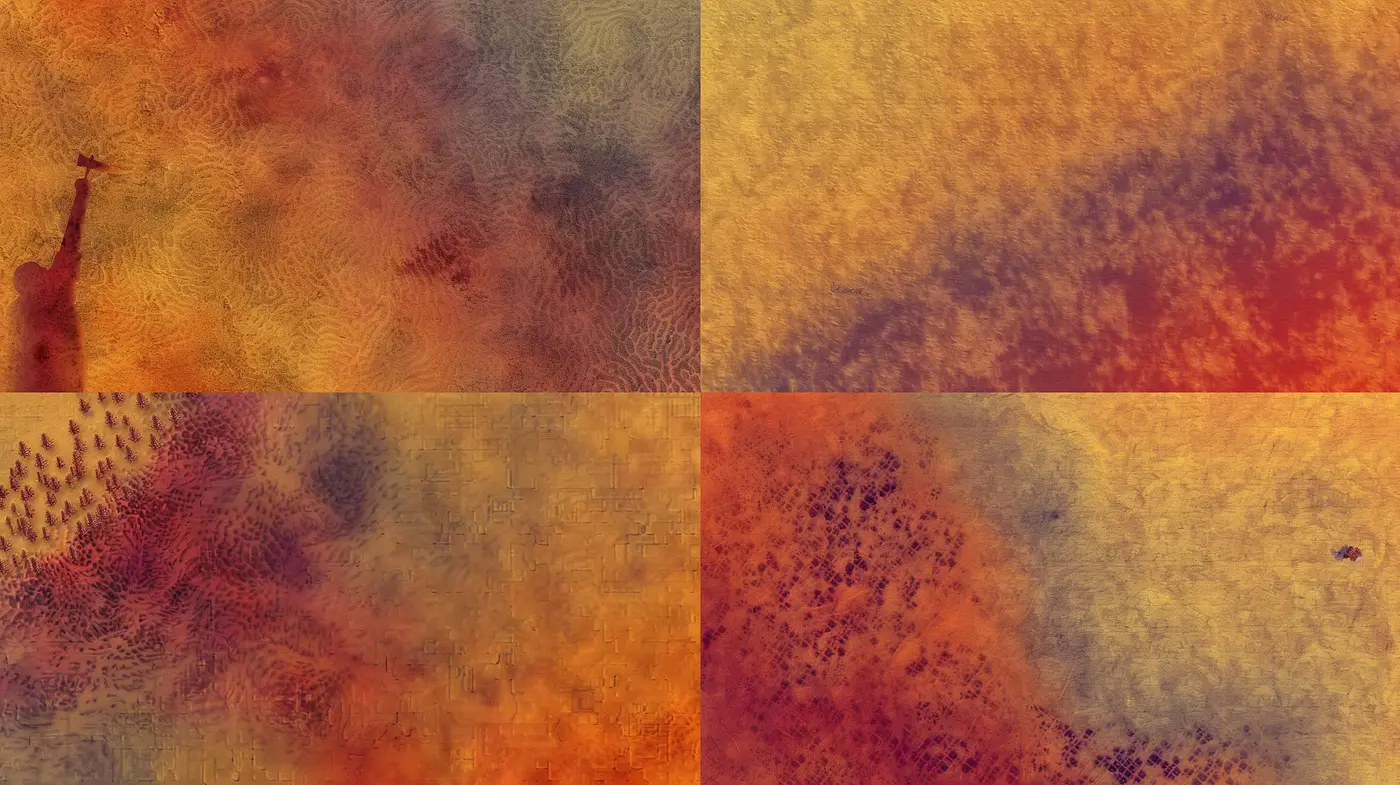 Amber Hues of Abstract Expressionism - Midjourney sref style