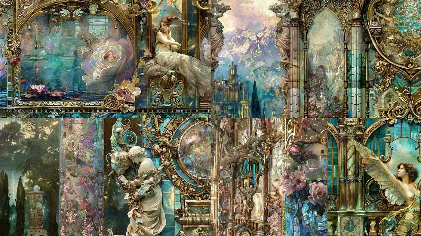 Ethereal Dreamscape of Neo-Baroque Elegance - Midjourney sref style