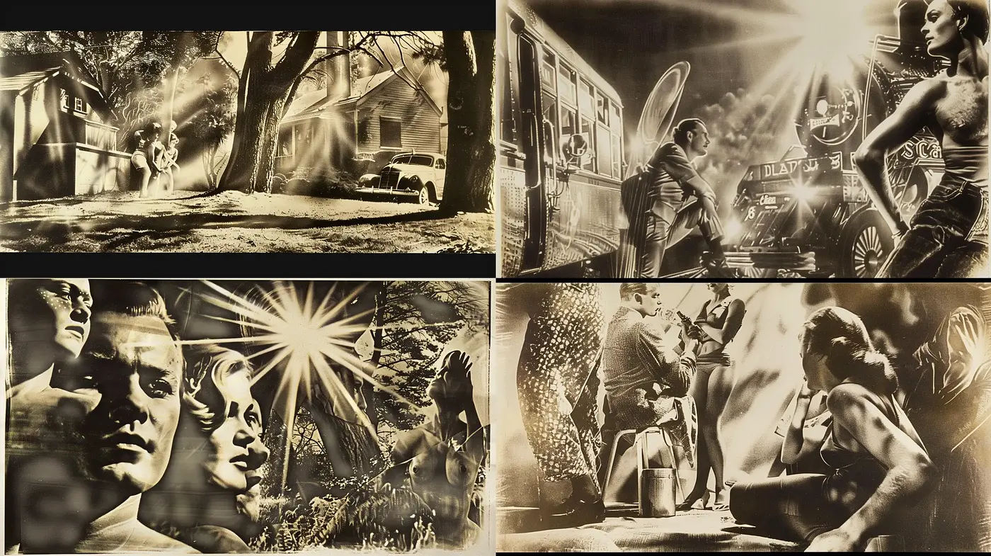 Sepia-Toned Cinematic Echoes - Midjourney sref style