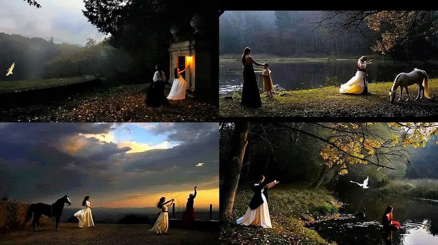 Dreamlike and ethereal scenes with a touch of whimsy - Midjourney sref style