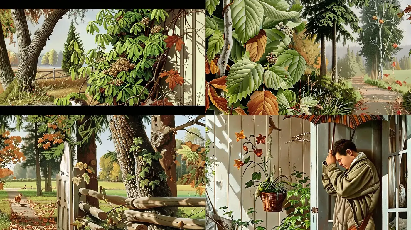 Autumnal Hues and Detailed Nature in Realistic Portrayals - Midjourney sref style