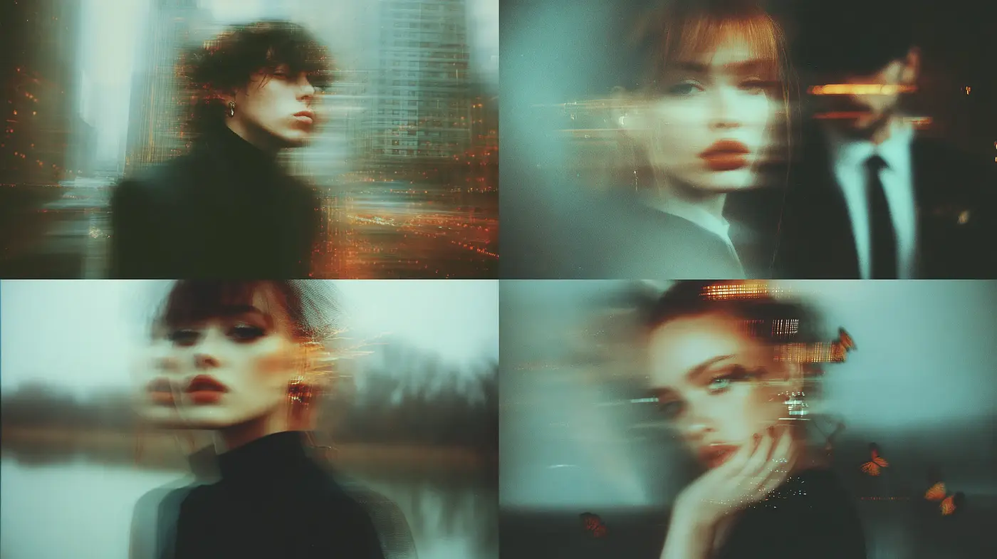 Introspective Blurred Portraits with Cinematic Influences - Midjourney sref style