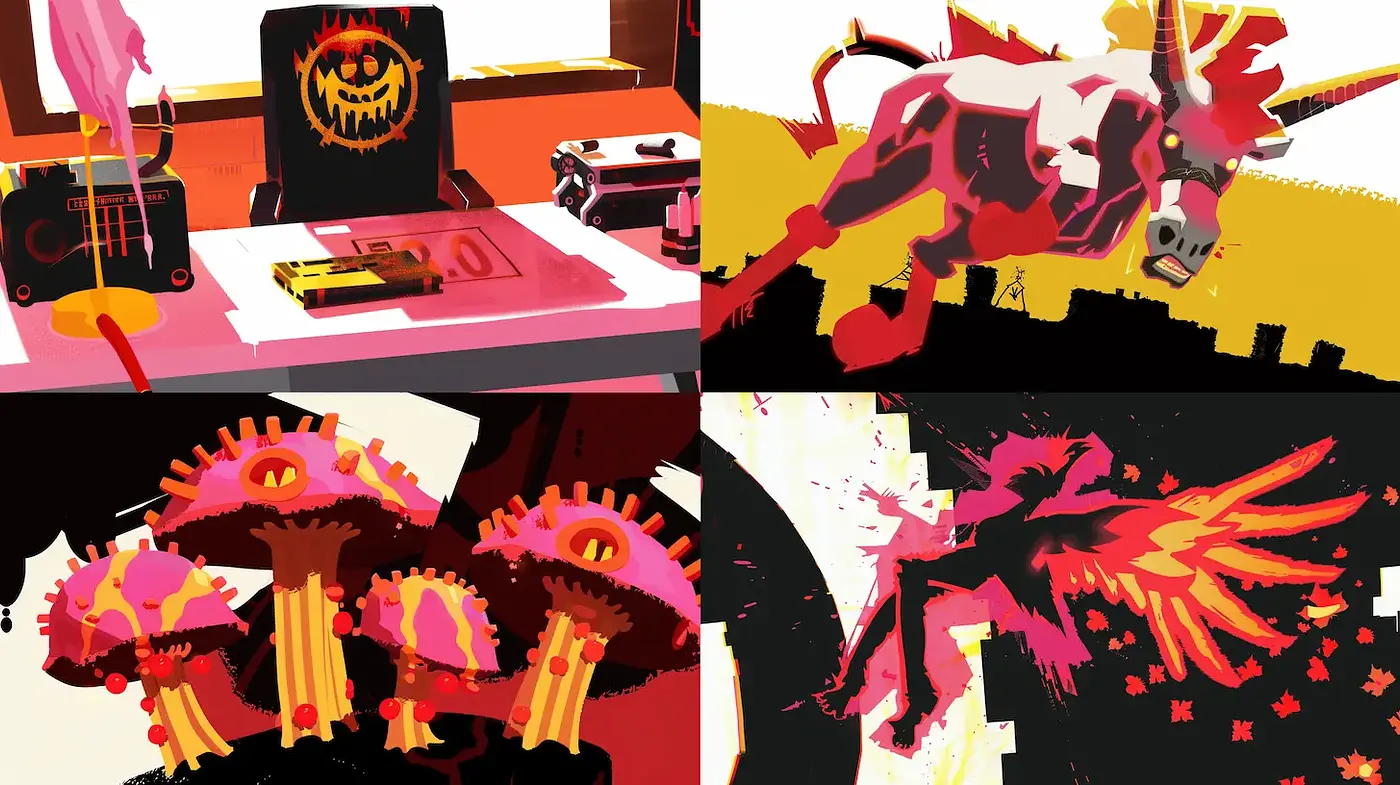 Vibrant and Energetic Pop Art with a Whimsical Twist - Midjourney sref style