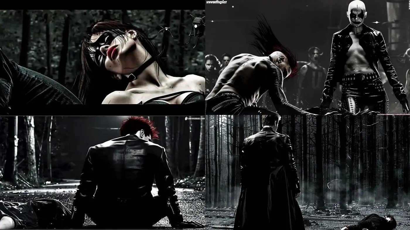 Gothic Noir Elegance with a Sinister Twist - Midjourney sref style