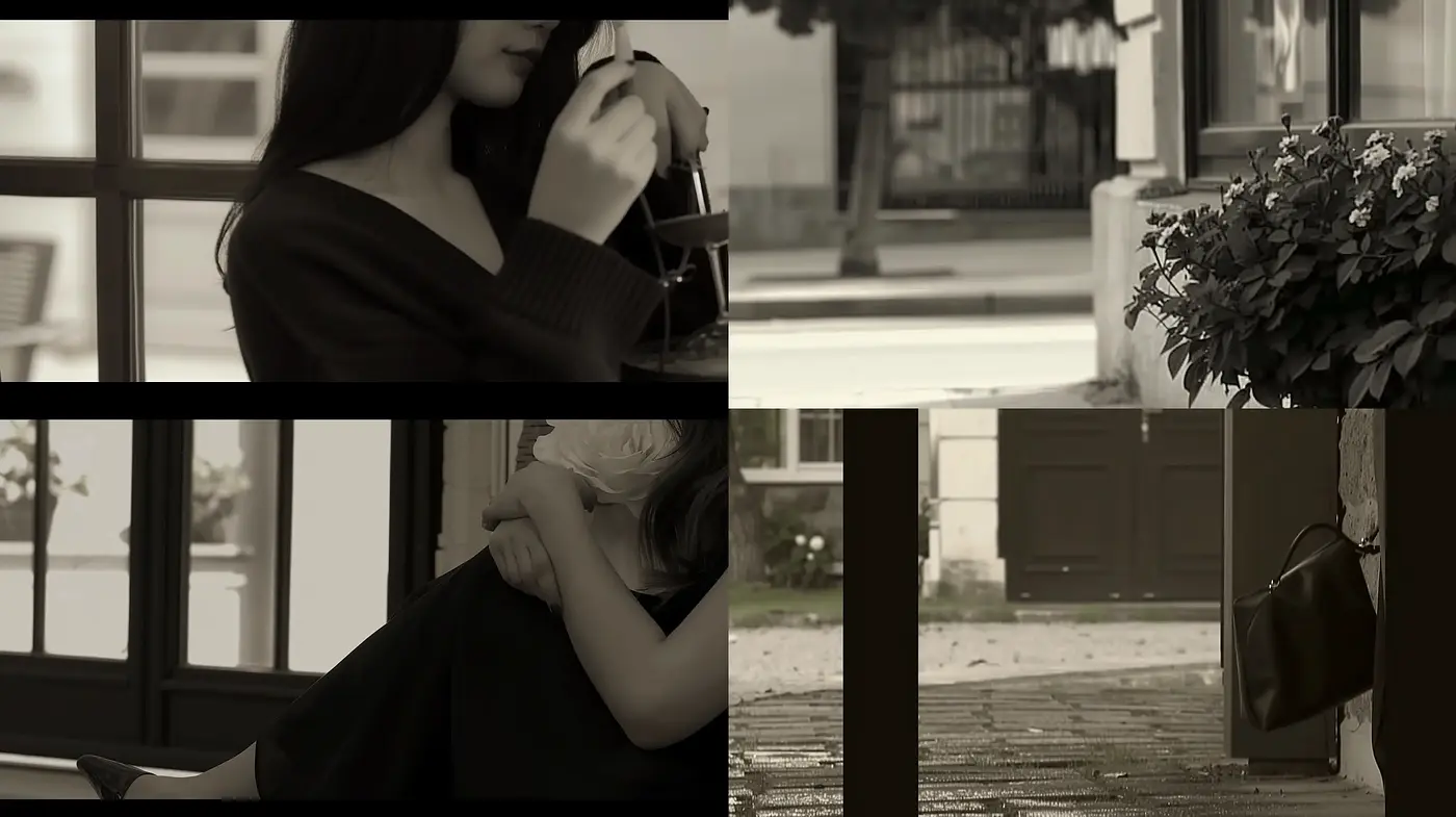 Monochrome Elegance: A Study in Sepia Tones and Textured Serenity - Midjourney sref style