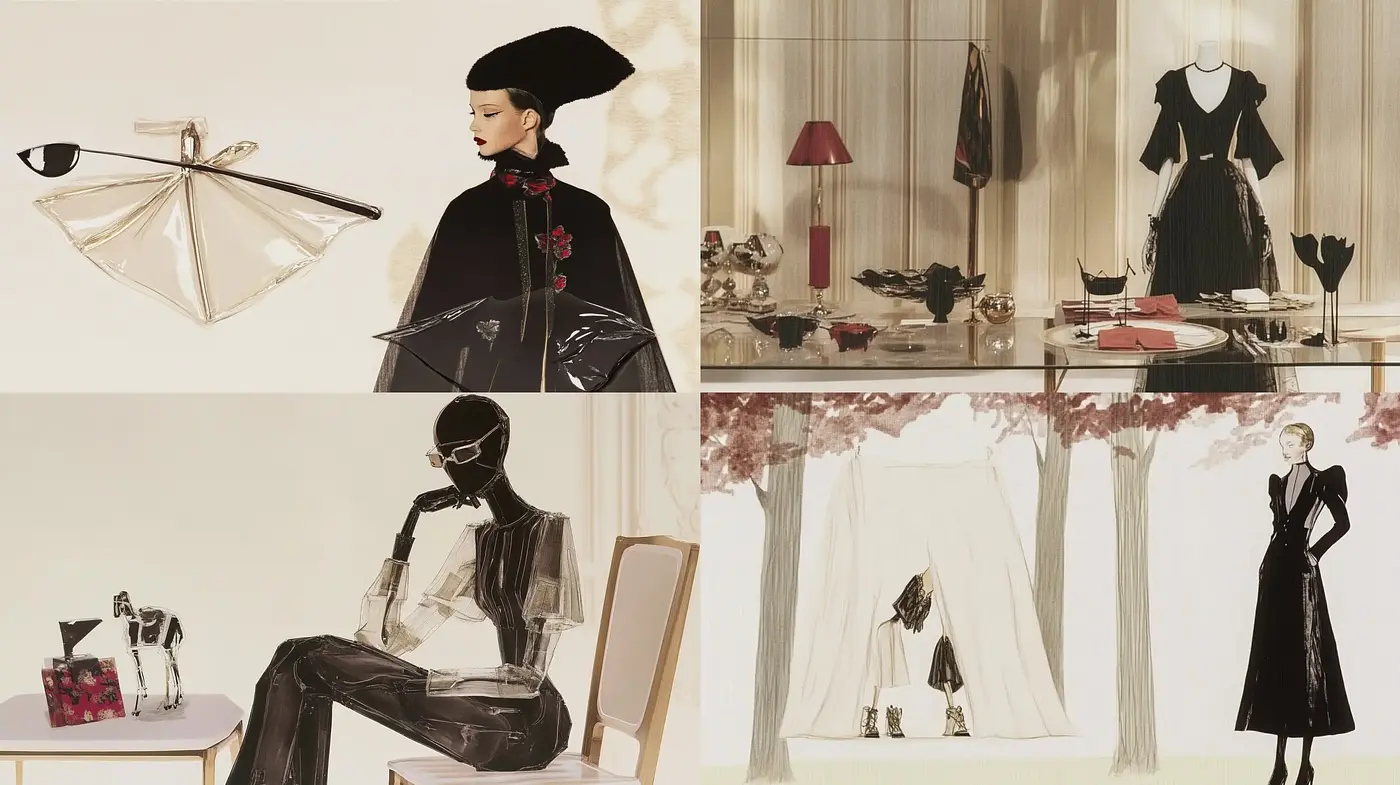 Elegant Sepia-toned Fashion Tableaus with a Cinematic Flair - Midjourney sref style