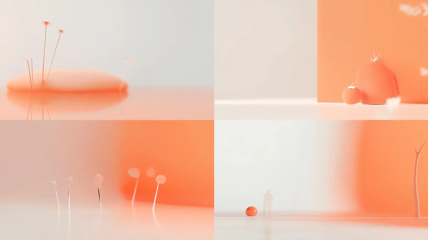 Serene Simplicity: A Study in Soft Pastels and Minimalist Forms - Midjourney sref style