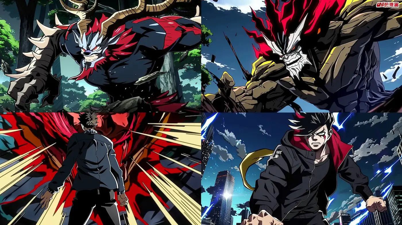 Dynamic and Intense Anime-Style Illustrations with a Dark Fantasy Influence - Midjourney sref style