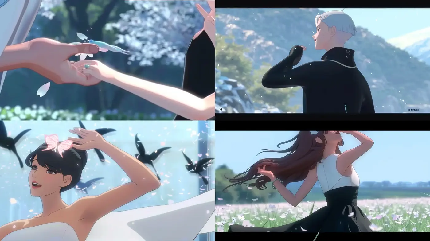 Ethereal Elegance in Digital Anime-Inspired Tableau - Midjourney sref style