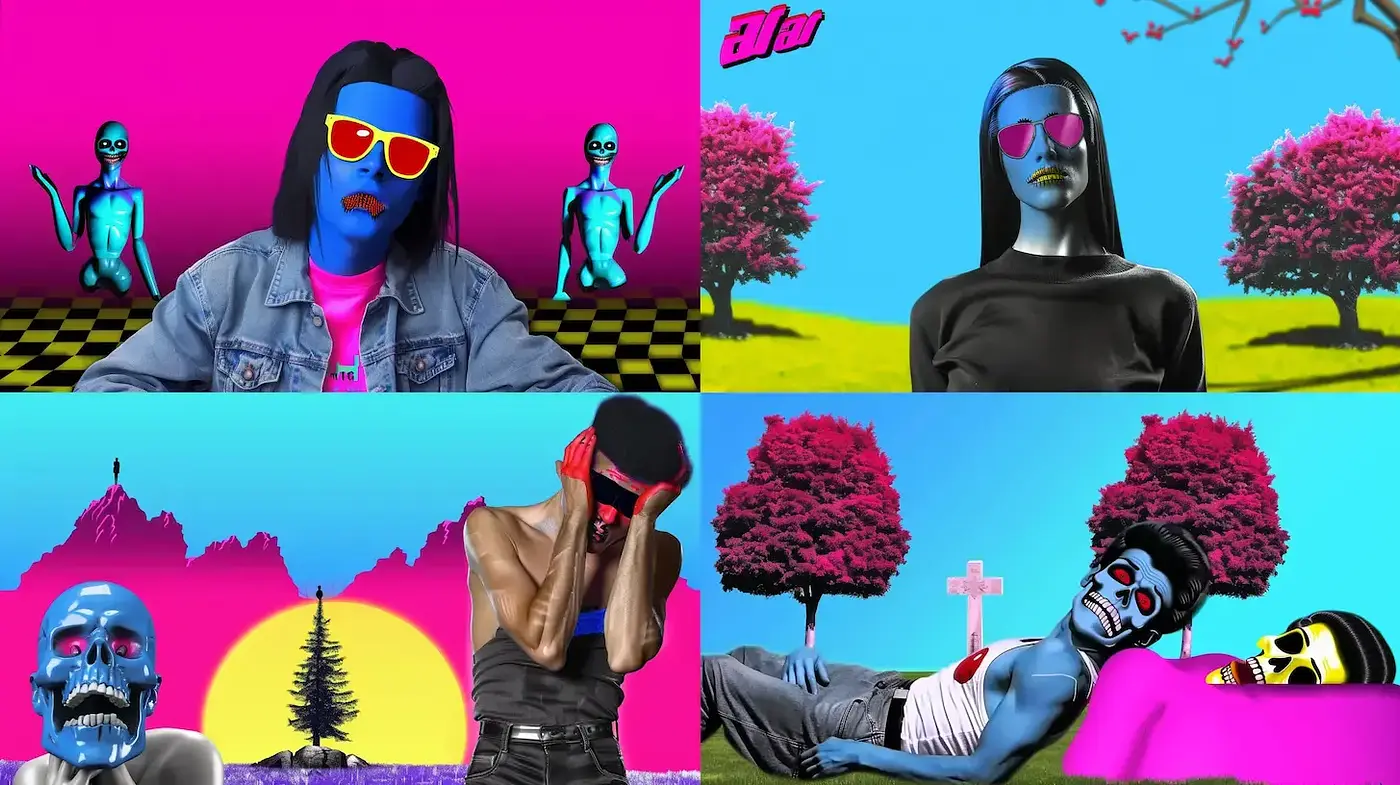 Vibrant Pop Art-Inspired Aesthetic with Surreal Elements - Midjourney sref style
