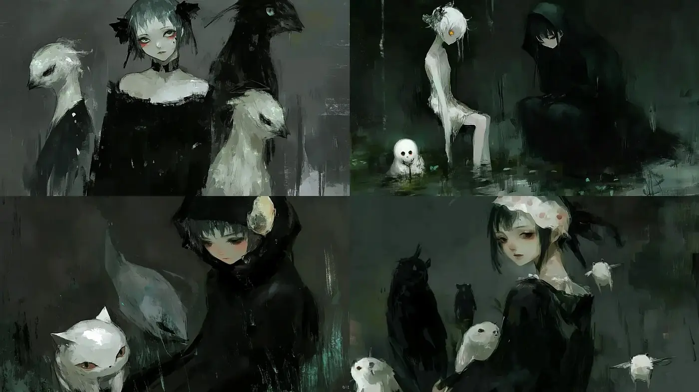Ethereal Nocturne: A Fusion of Dark Romanticism and Surrealism - Midjourney sref style