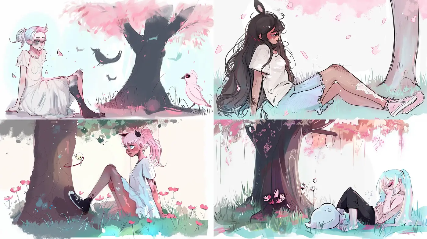 Whimsical Springtime Serenity - An Ethereal Anime-Inspired Idyll - Midjourney sref style