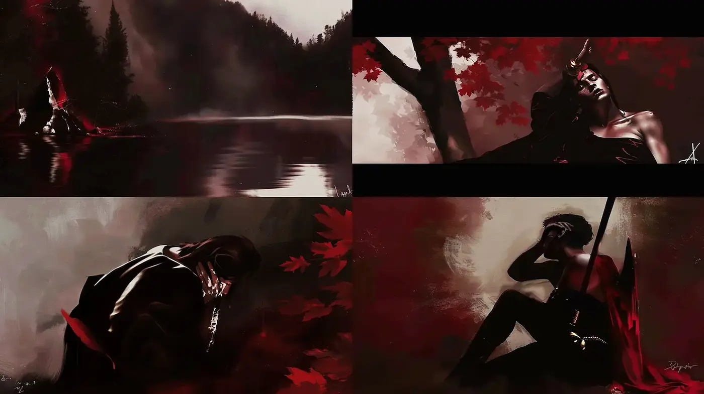 Dark and Atmospheric Illustrations with Emotional Depth - Midjourney sref style