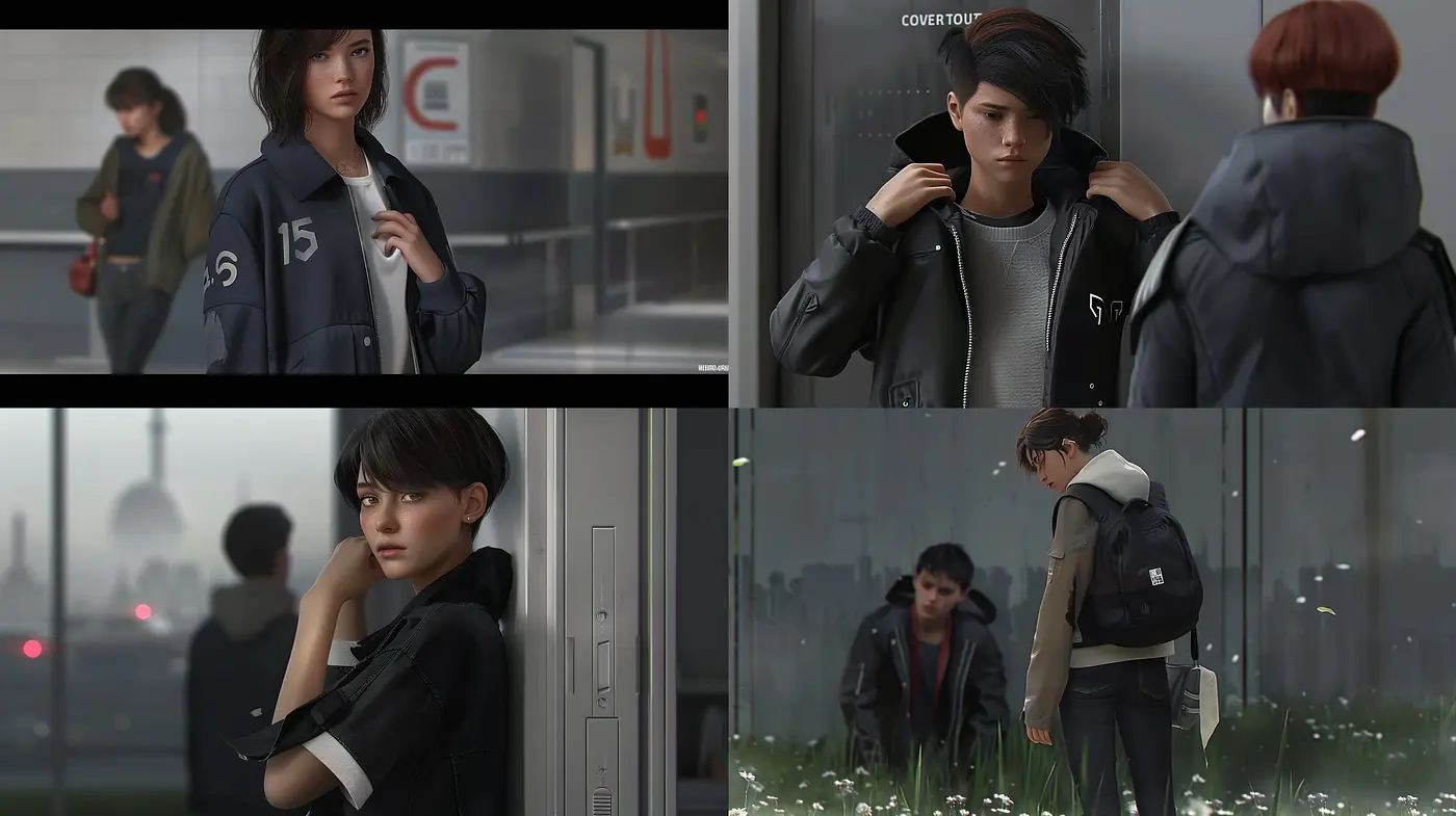 Consistent Melancholic Urban Elegance in Muted Tones - Midjourney sref style