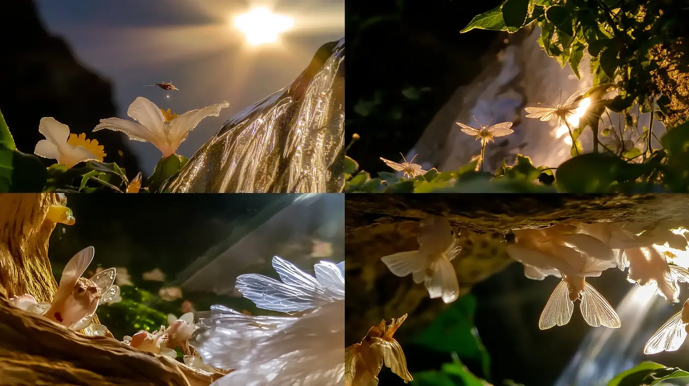 Luminous Flora and Fauna: A Radiant Synthesis of Natural Elements with a Mystical Glow - Midjourney sref style