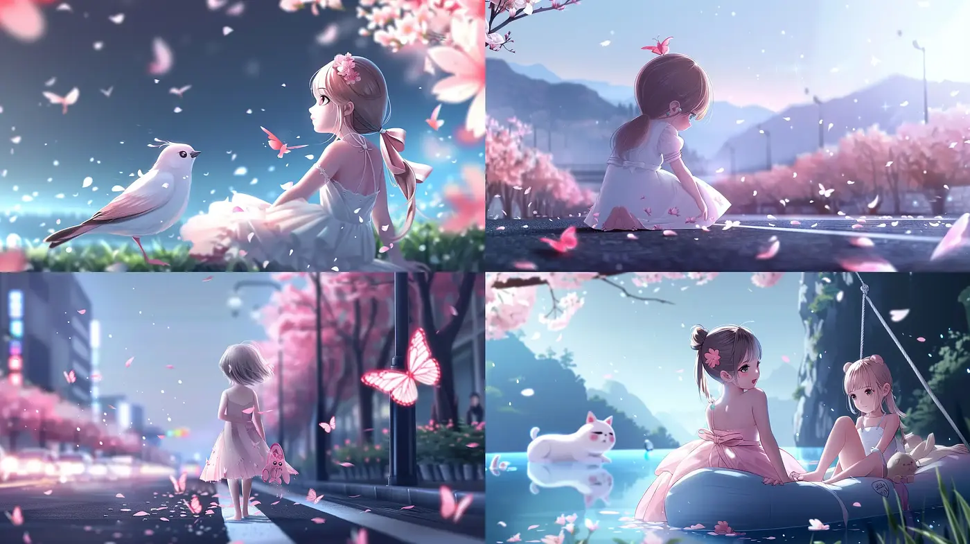 Ethereal Pastel Dreamscape with Luminous Anime Essence - Midjourney sref style