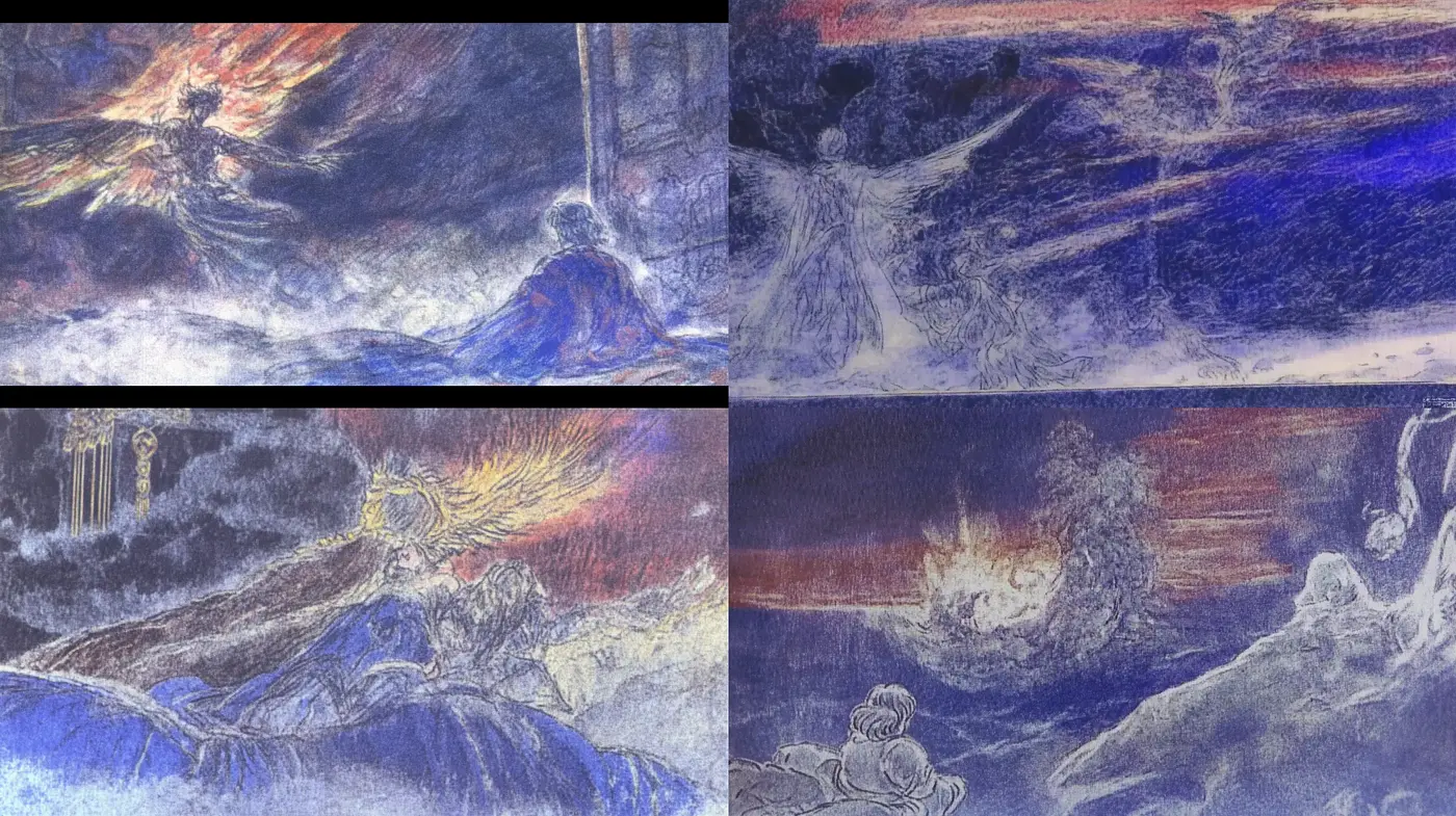 Ethereal Nocturnal Dreamscape in Chiaroscuro Pastel - Midjourney sref style