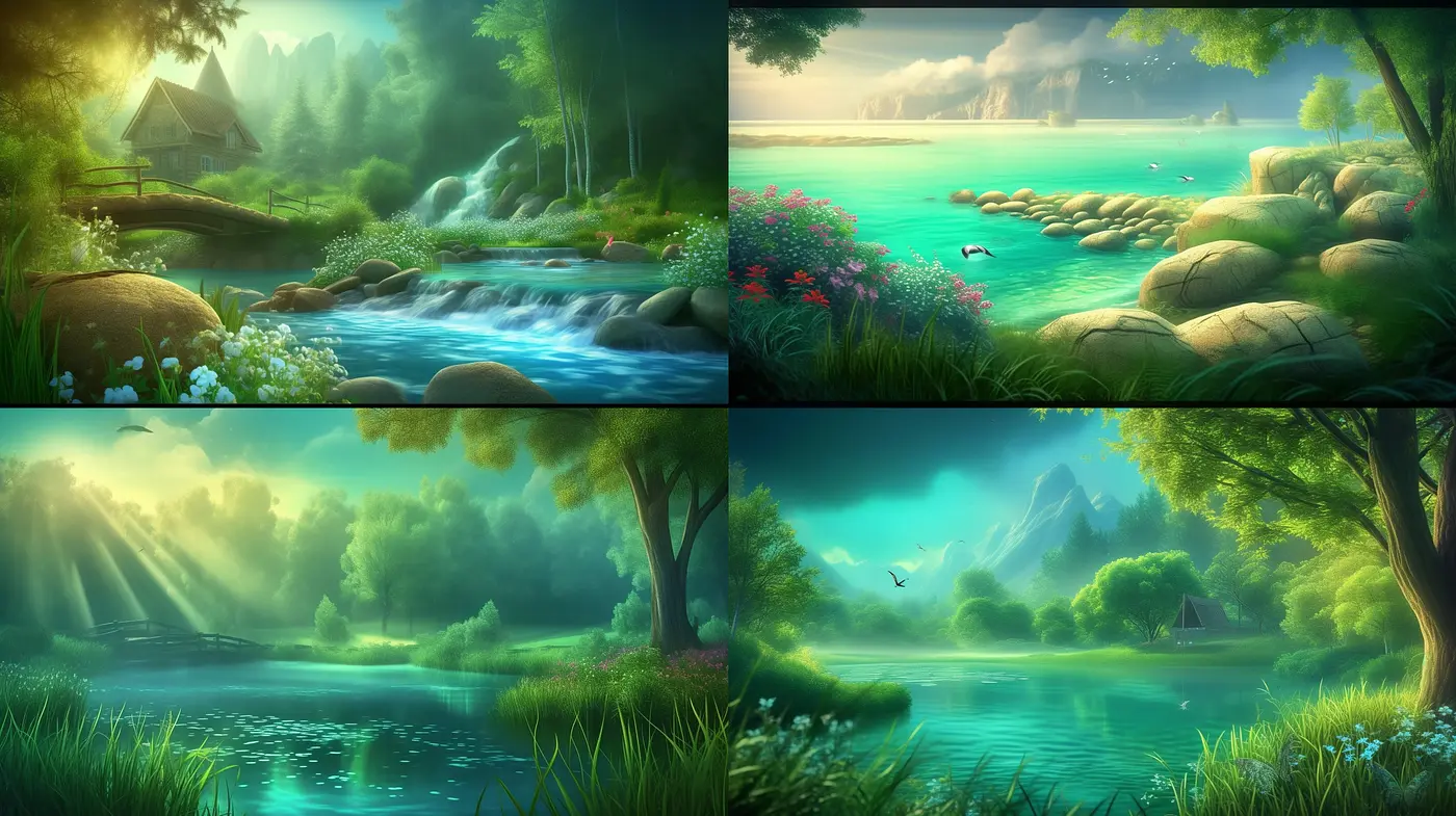Ethereal Nature's Hues: A Consistent and Dreamy Digital Art Style - Midjourney sref style