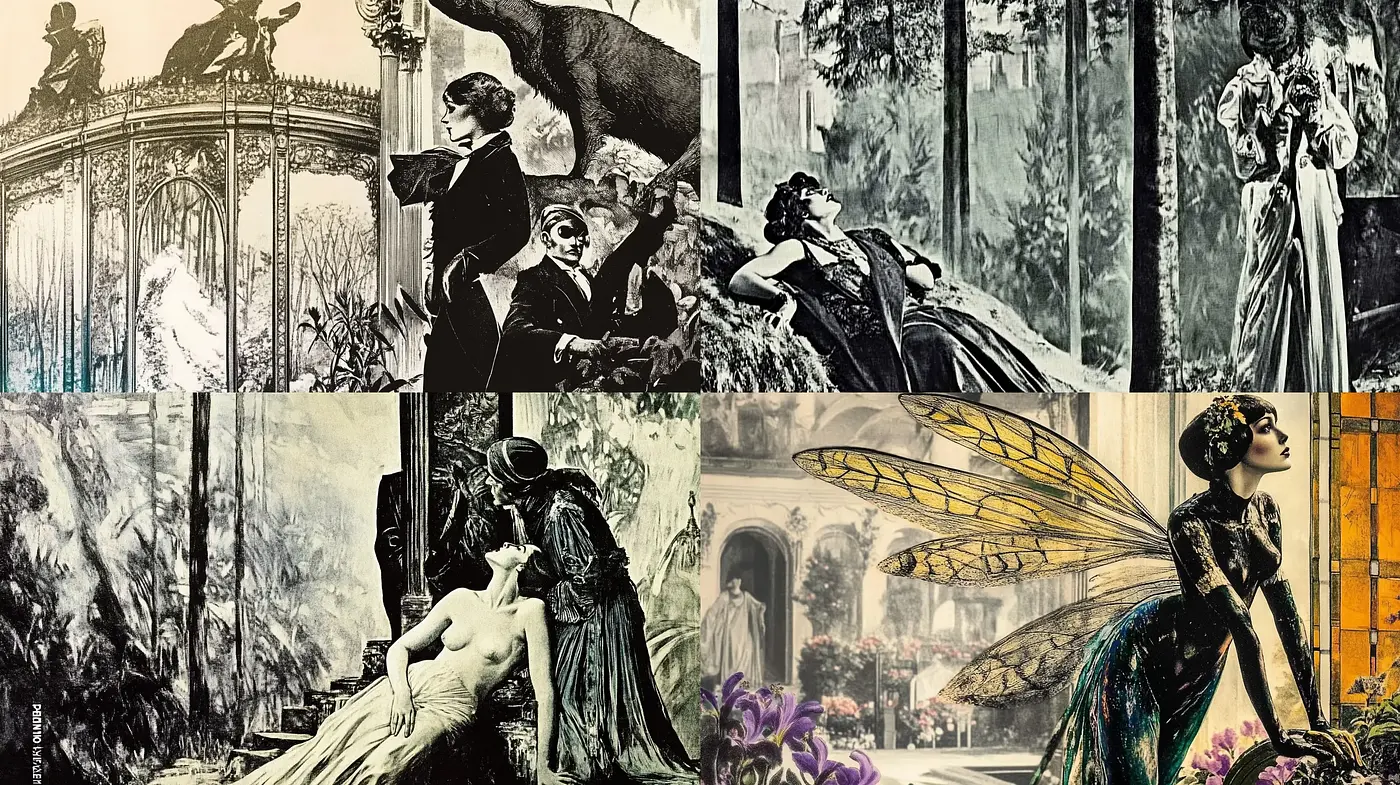 Romanticized Vintage Dreamscape Explorations - Midjourney sref style
