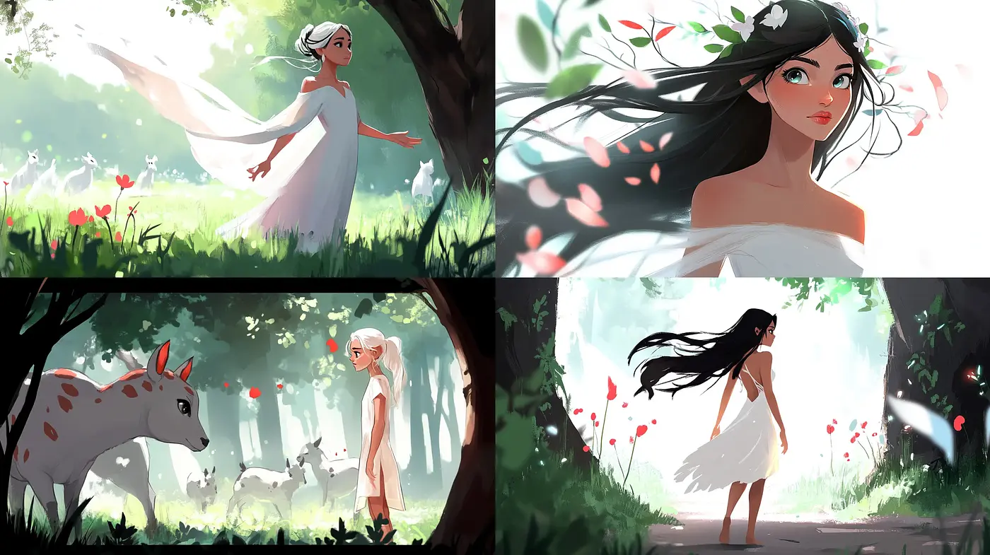Enchanting Whimsy of Nature with a Dreamy Anime Essence - Midjourney sref style