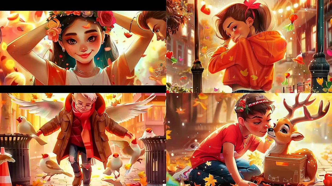 Warm-toned Vivid Storybook Illustrations - Midjourney sref style