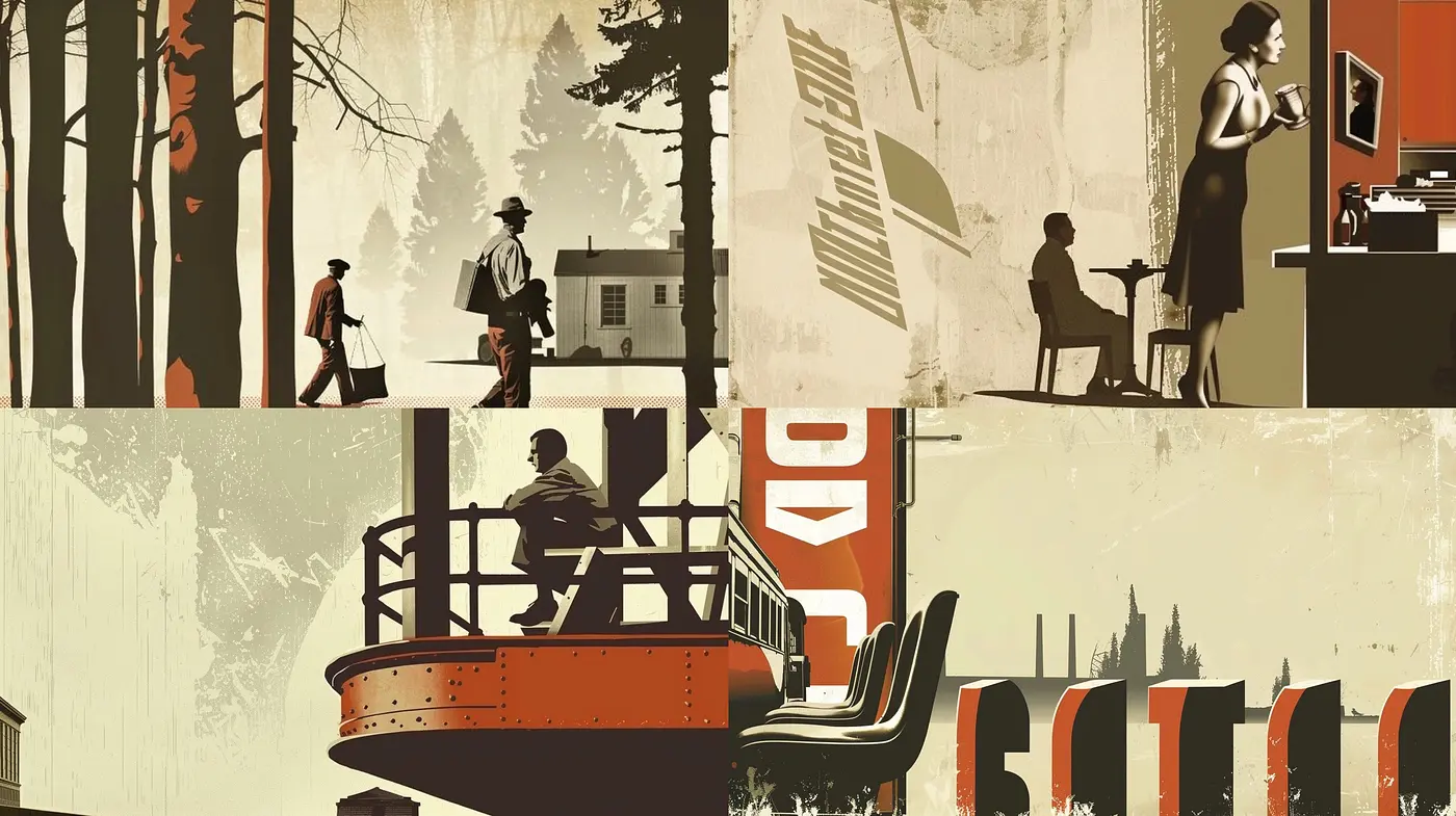 Time-worn Tales in Sepia: A Textured Homage to Mid-20th Century Nostalgia - Midjourney sref style