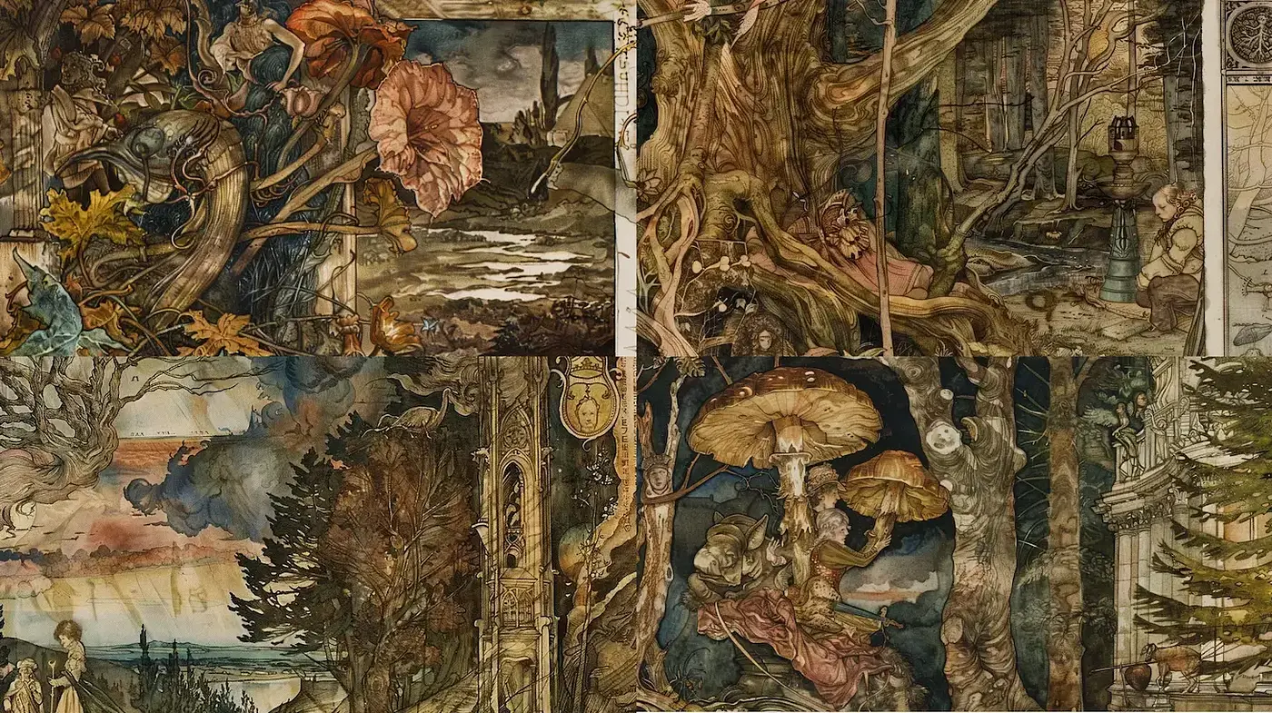 Arcane Elegance of Mythic Woodlands - Midjourney sref style