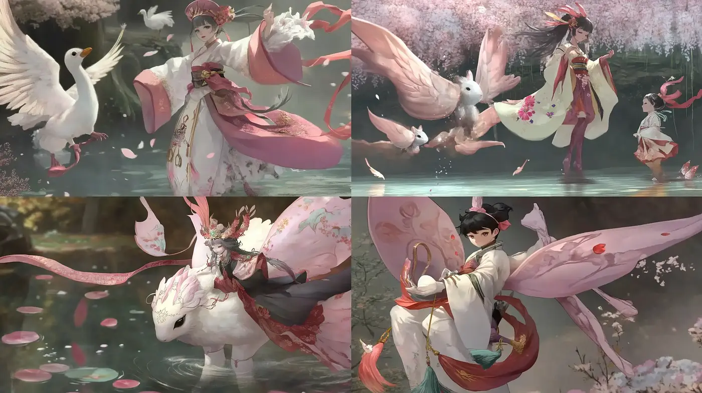 Serene Fantasia: A Dreamlike Fusion of East Asian Artistry and Ethereal Grace - Midjourney sref style