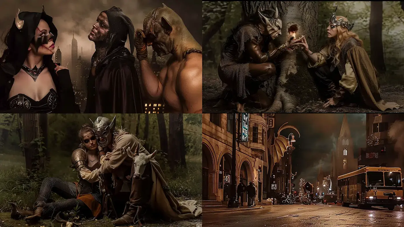 Dark Fantasy with Storybook Realism and a Blend of Mythical Elements - Midjourney sref style