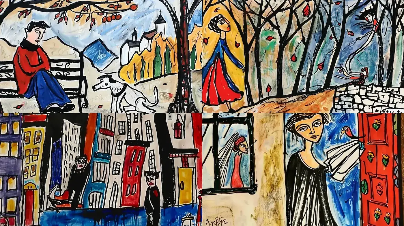 Vivid and Expressive Artistic Representation with Whimsical Elements - Midjourney sref style