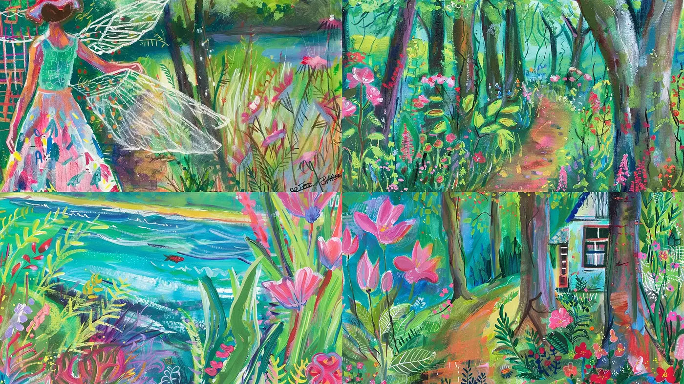 Enchanted Brushwork: A Vivid Journey Through Fantastical Nature - Midjourney sref style