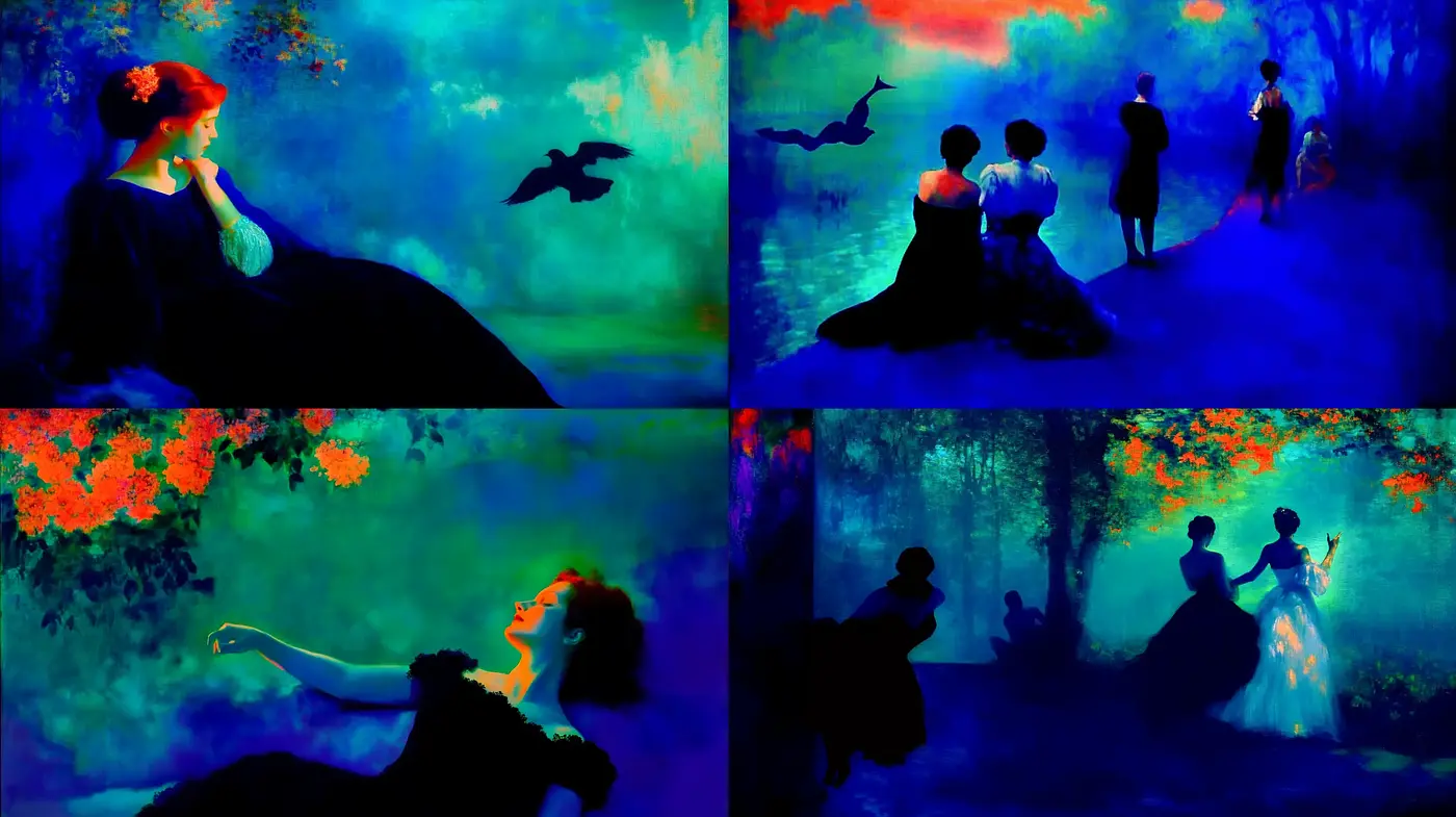 Ethereal Twilight Hues and Dreamlike Textures in Sylvan Settings - Midjourney sref style