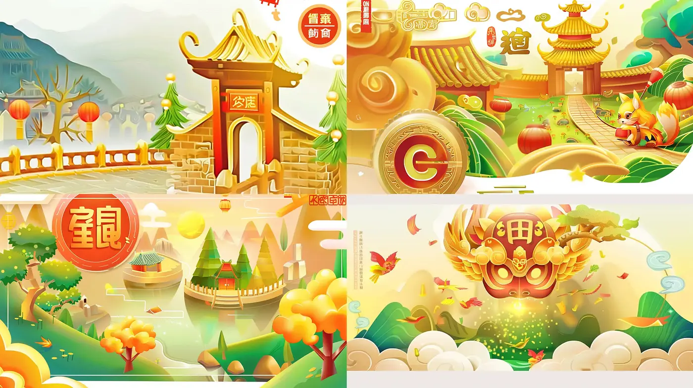 Sunlit Elysian Fields: A Harmonious Blend of Chinese Mythology and Dreamlike Fantasy - Midjourney sref style