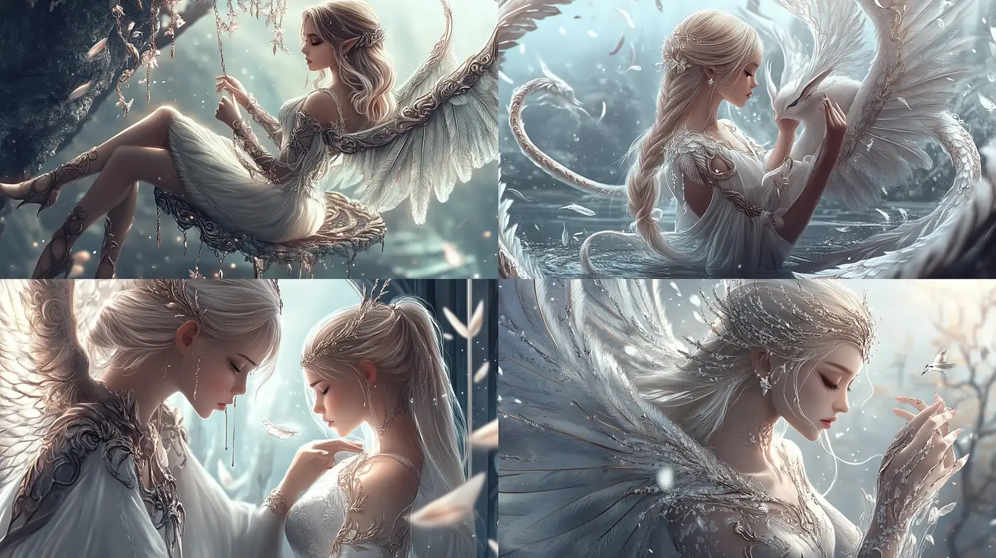 Ethereal Grace in a Fantasy Dreamscape - Midjourney sref style