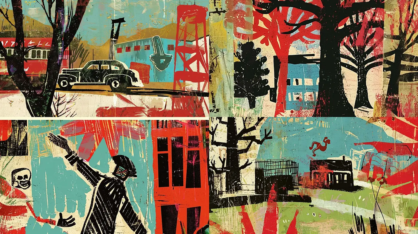 Eclectic Textured Collage with Expressionist Undertones - Midjourney sref style