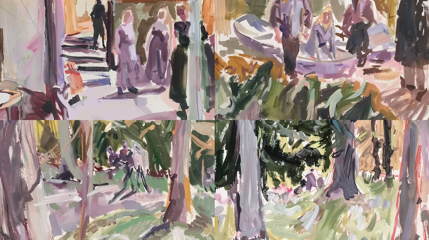 Impressionist Reverie: A Modern Homage to Brushwork and Pastoral Moods - Midjourney sref style