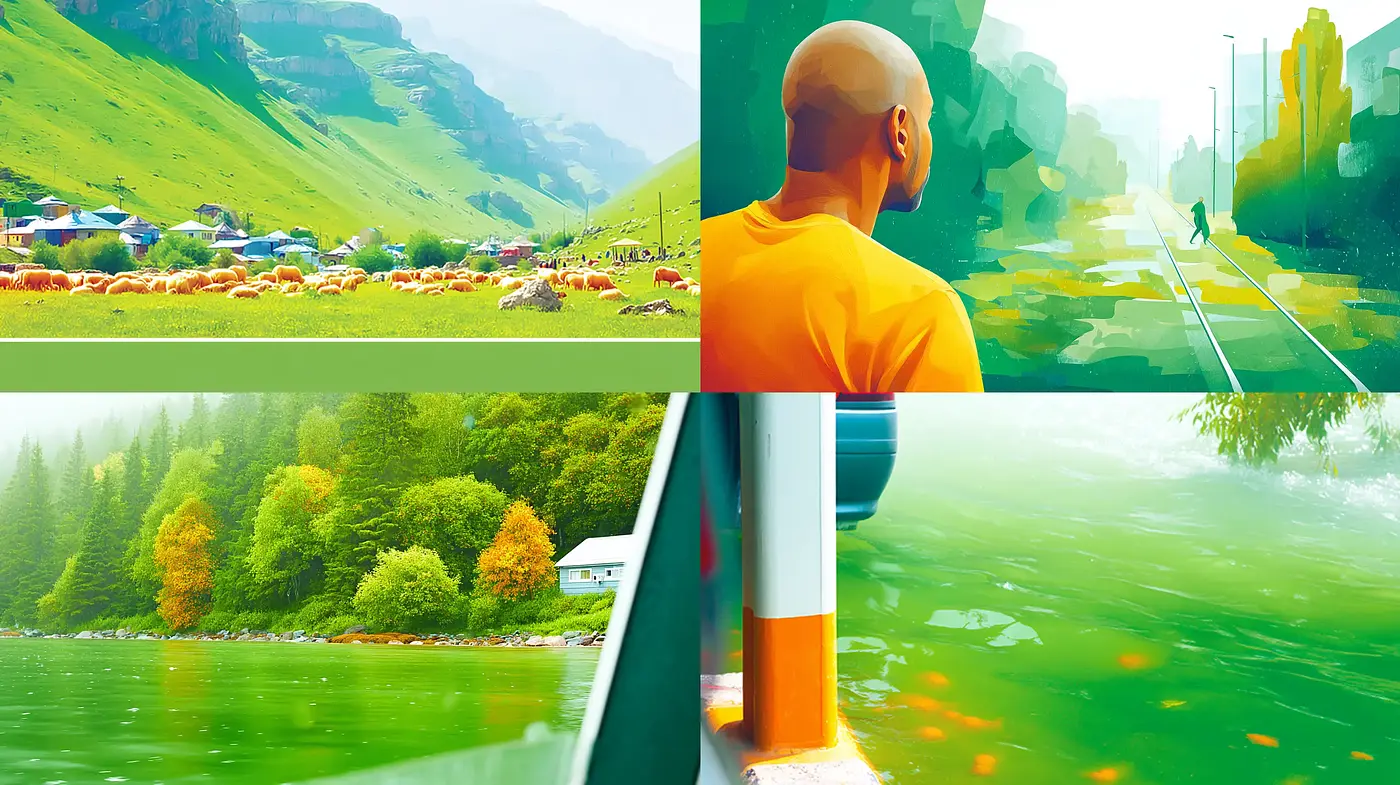 Visually Harmonious Landscape with Contemporary Elements - Midjourney sref style
