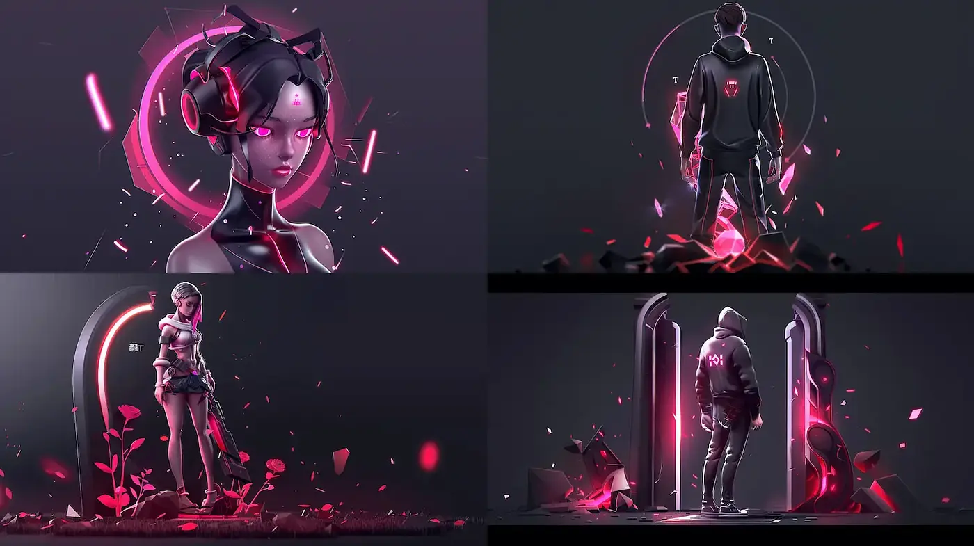 Futuristic Cybernetic Aesthetic with Neon Accents and Smooth Textures - Midjourney sref style