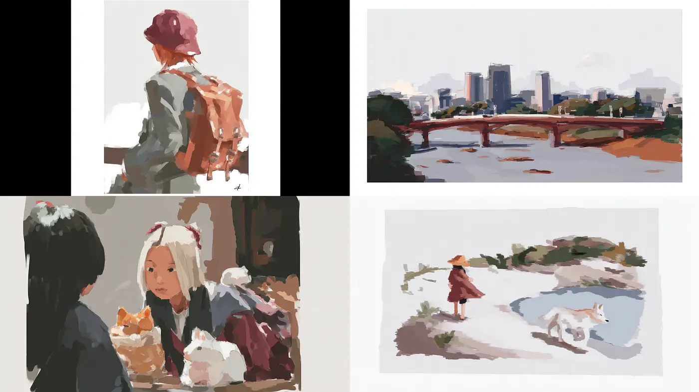 Contemporary Painterly Scenes with an Impressionistic Touch - Midjourney sref style