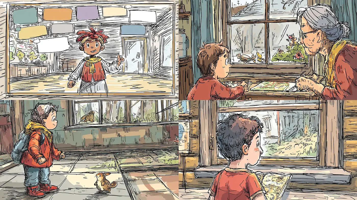 Colorful Illustrations with a Whimsical and Heartwarming Style - Midjourney sref style