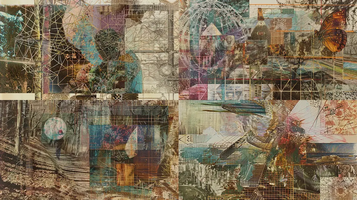 Eclectic Mixed Media with Surreal Overtones and Textural Depth - Midjourney sref style