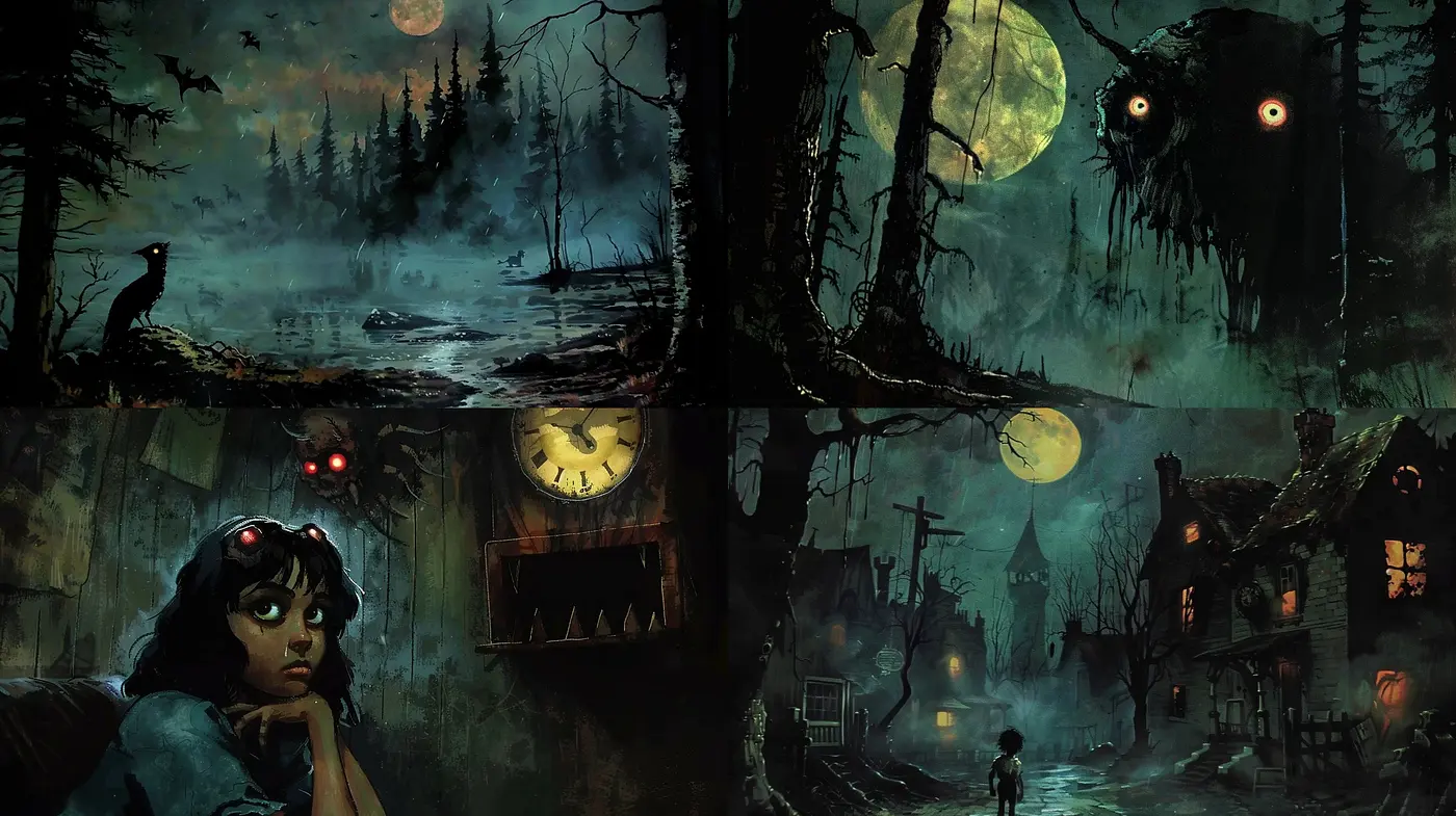Mysterious Twilight Ambiance Through an Enigmatic Palette - Midjourney sref style