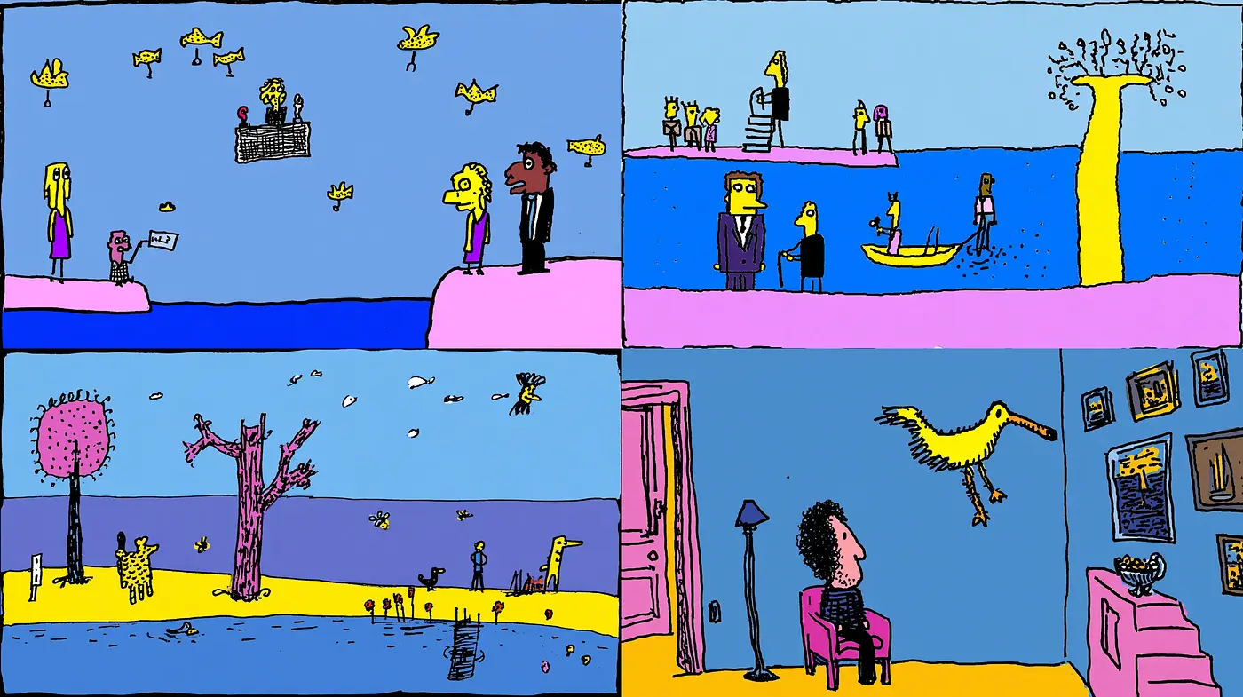 Whimsical and Playful Cartoon Aesthetic with Bold Colors and Simplistic Lines - Midjourney sref style