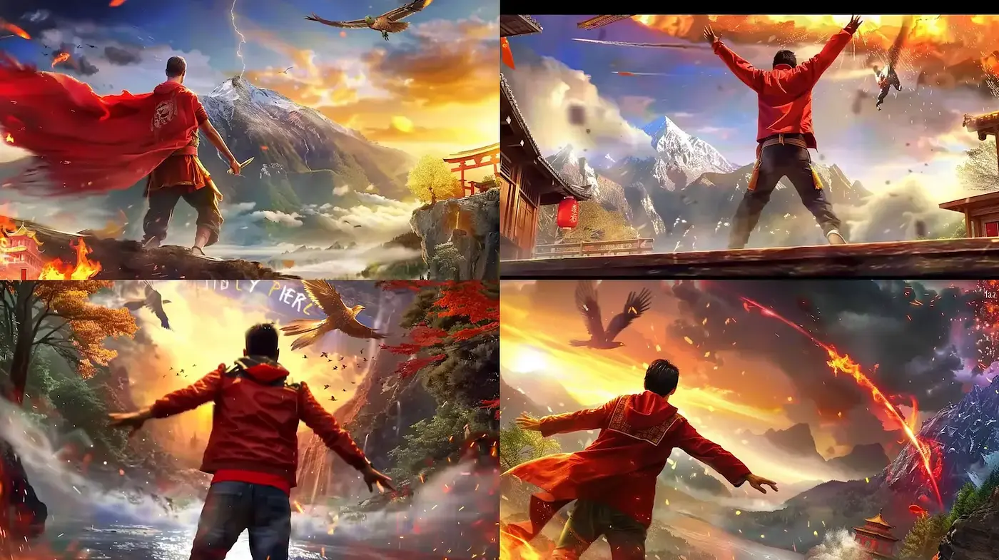 Epic Fantasy Landscapes with Dynamic Elements and Dramatic Atmosphere - Midjourney sref style