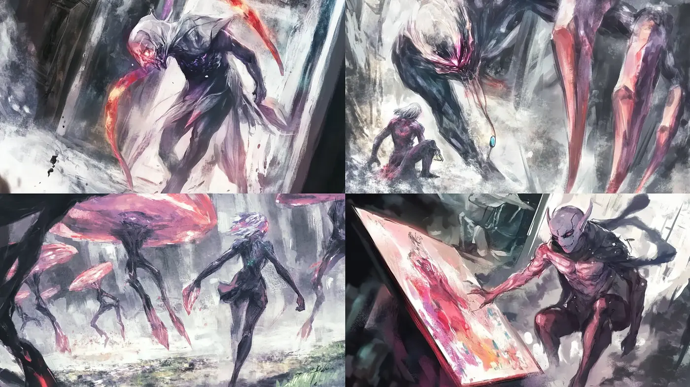 Ethereal Brushwork and Dynamic Movement in Semi-Abstract Expression - Midjourney sref style