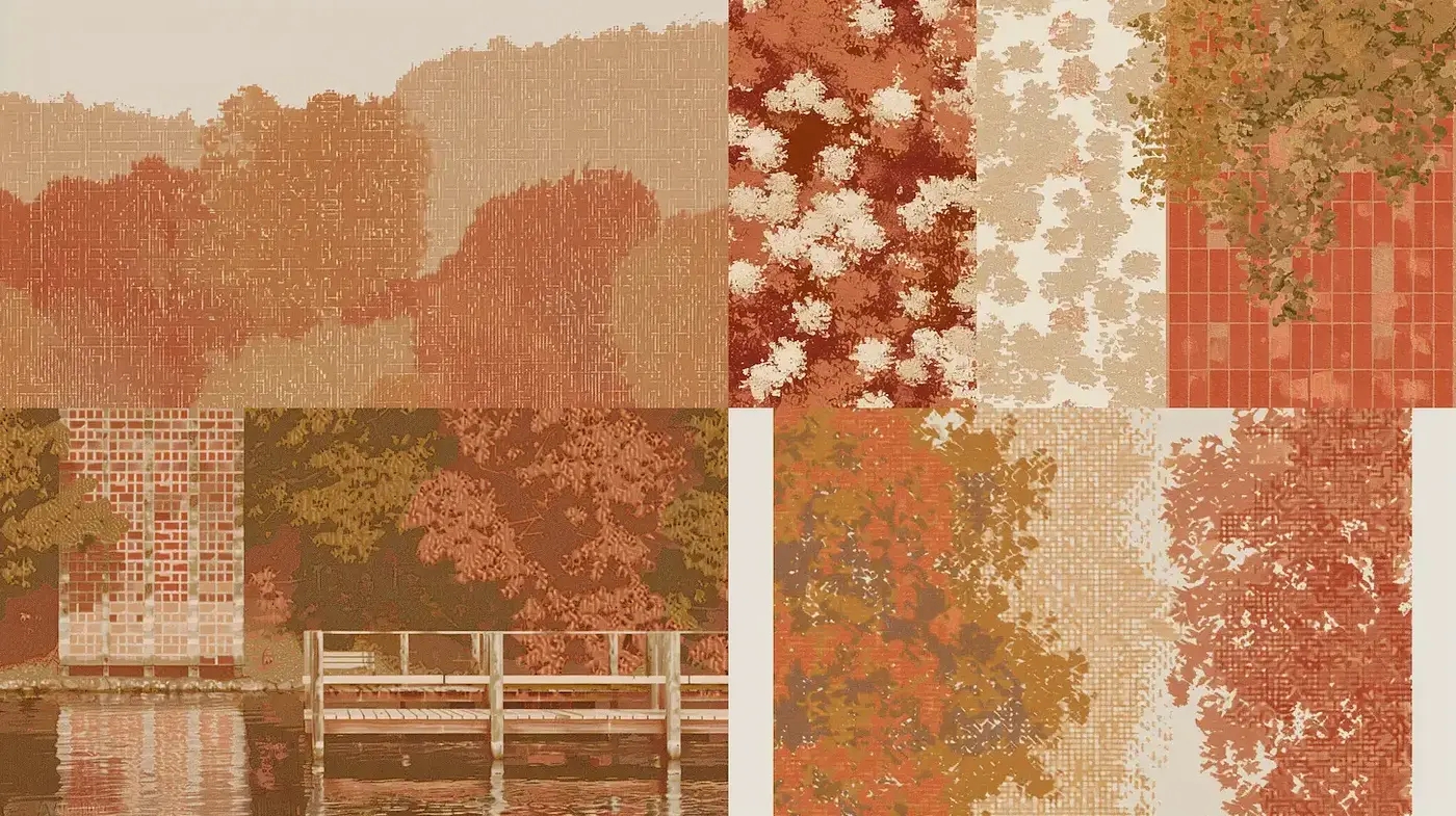Warm and Textured Autumnal Landscape with Vintage Influences - Midjourney sref style